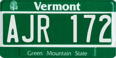 VT license plate AJR172