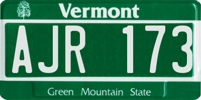 VT license plate AJR173