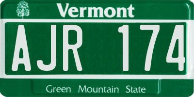 VT license plate AJR174