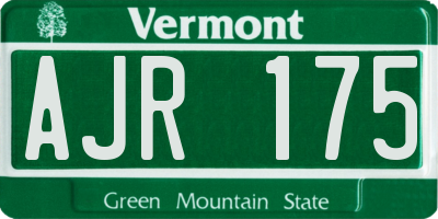VT license plate AJR175