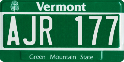 VT license plate AJR177