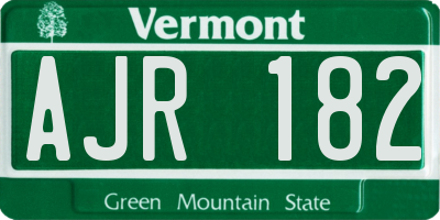 VT license plate AJR182
