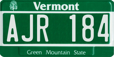 VT license plate AJR184