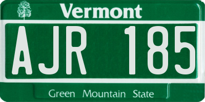 VT license plate AJR185