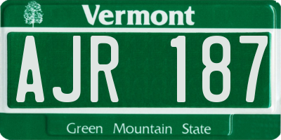 VT license plate AJR187
