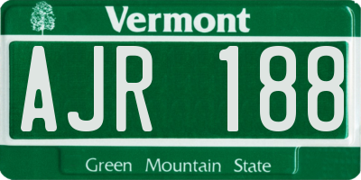 VT license plate AJR188