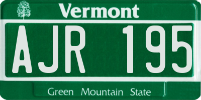 VT license plate AJR195