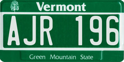 VT license plate AJR196