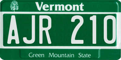 VT license plate AJR210