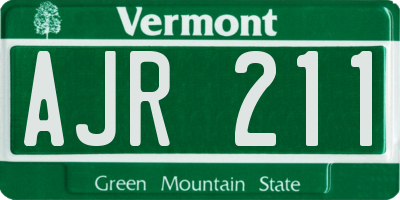 VT license plate AJR211