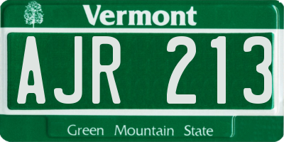 VT license plate AJR213