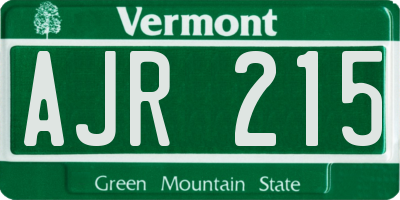 VT license plate AJR215