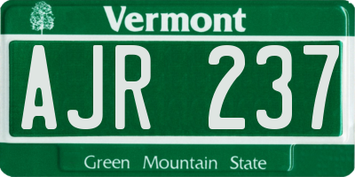 VT license plate AJR237