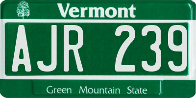 VT license plate AJR239