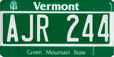 VT license plate AJR244