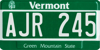 VT license plate AJR245