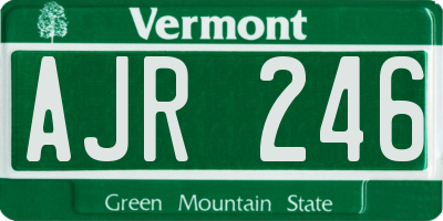VT license plate AJR246