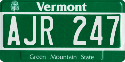 VT license plate AJR247