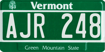 VT license plate AJR248