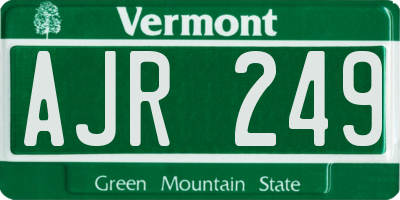 VT license plate AJR249