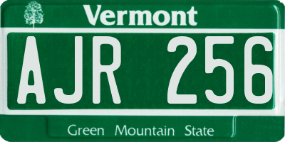 VT license plate AJR256