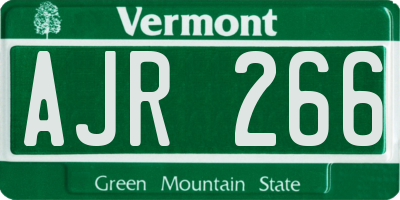 VT license plate AJR266