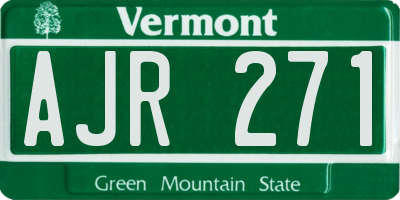 VT license plate AJR271