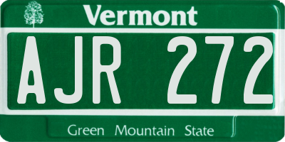 VT license plate AJR272