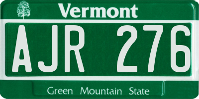 VT license plate AJR276
