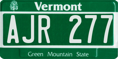 VT license plate AJR277