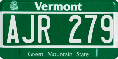 VT license plate AJR279