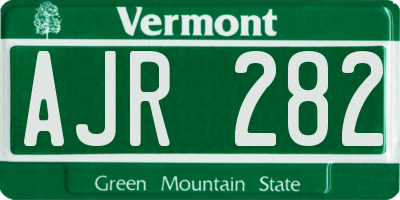 VT license plate AJR282