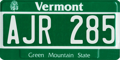 VT license plate AJR285