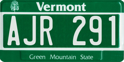 VT license plate AJR291
