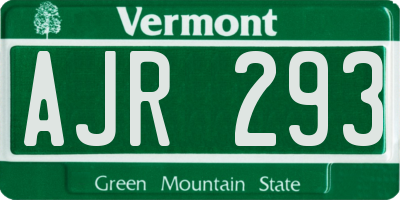 VT license plate AJR293