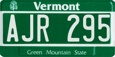 VT license plate AJR295