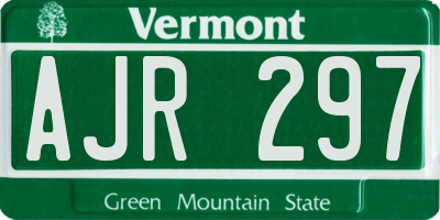 VT license plate AJR297