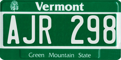 VT license plate AJR298