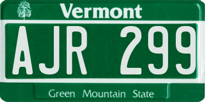 VT license plate AJR299