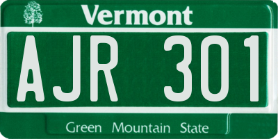 VT license plate AJR301