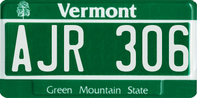 VT license plate AJR306