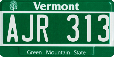 VT license plate AJR313