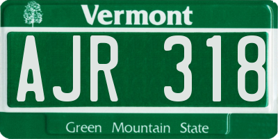 VT license plate AJR318