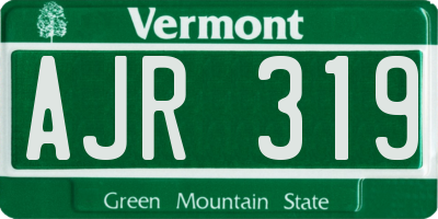 VT license plate AJR319