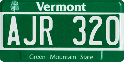 VT license plate AJR320