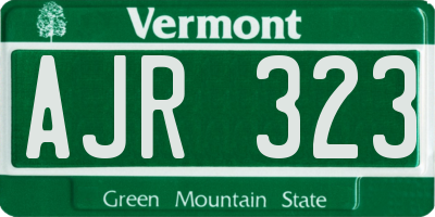 VT license plate AJR323