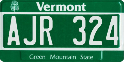 VT license plate AJR324