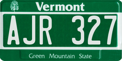 VT license plate AJR327