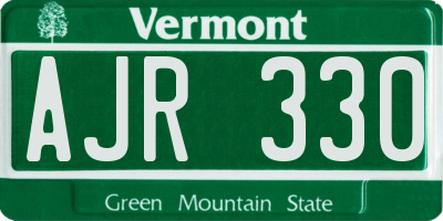 VT license plate AJR330