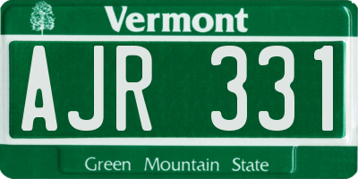 VT license plate AJR331